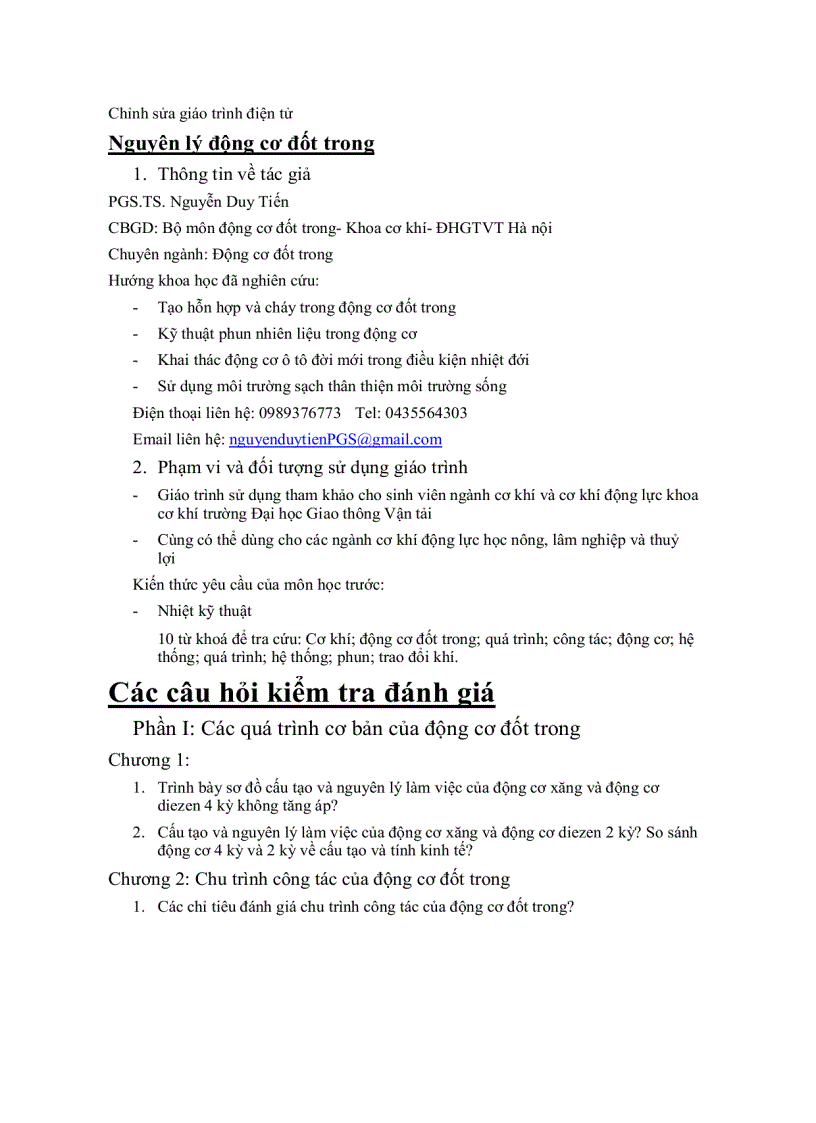 image for page Nguyên Lý Động Cơ Đốt Trong 1