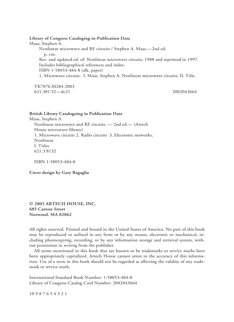 image for page Nonlinear Microwave And RF Circuits 2nd Edition