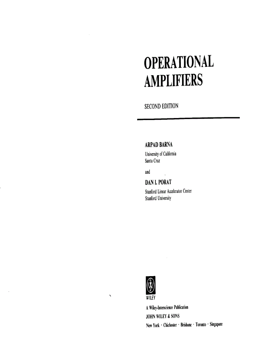 Operational amplifiers 2nd edition