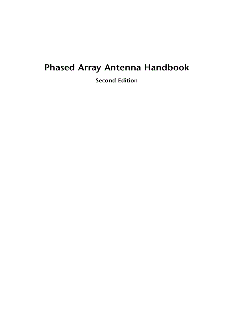 image for page Phased Array Antenna Handbook Second Edition
