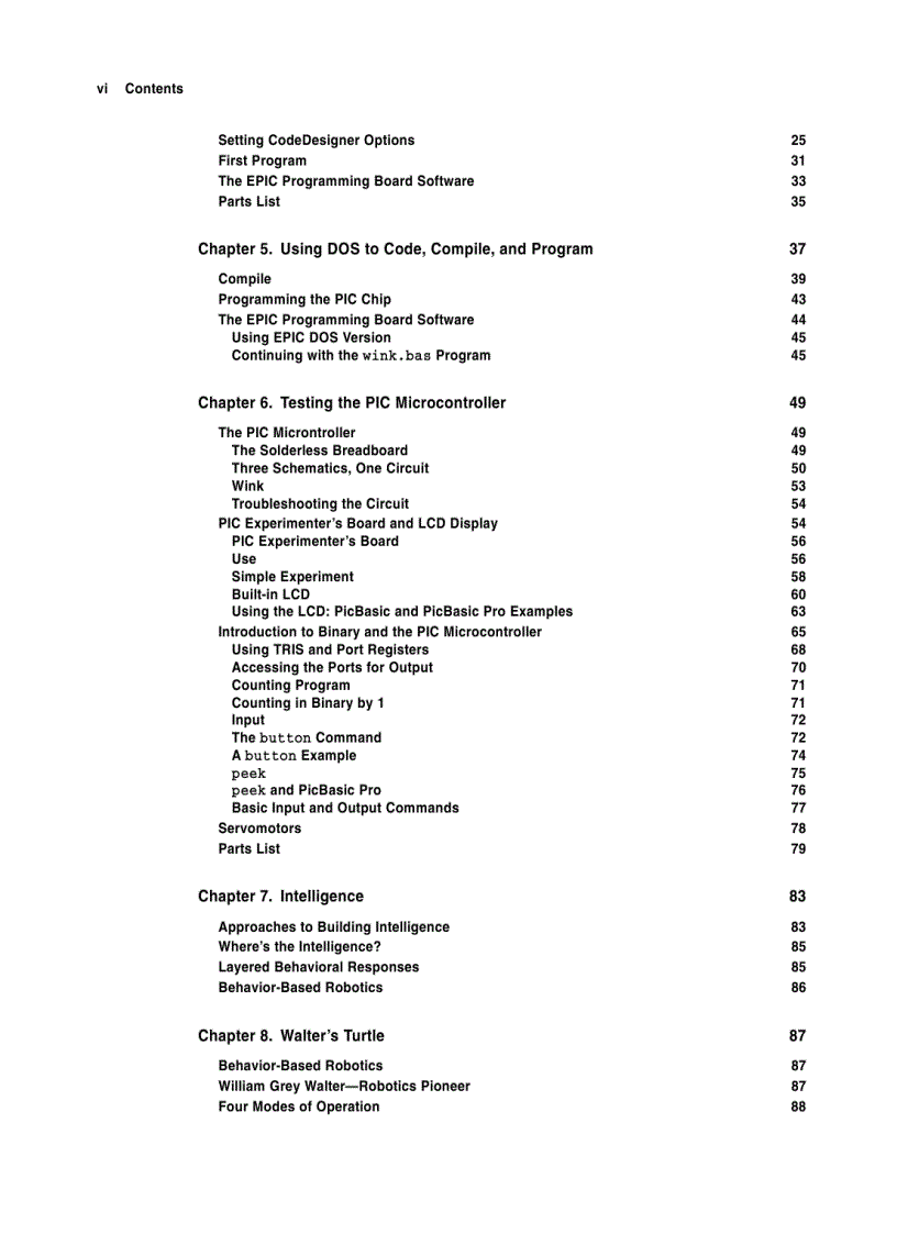 image for page PIC Robotics A Beginners Guide to Robotics Projects Using the PIC Micro