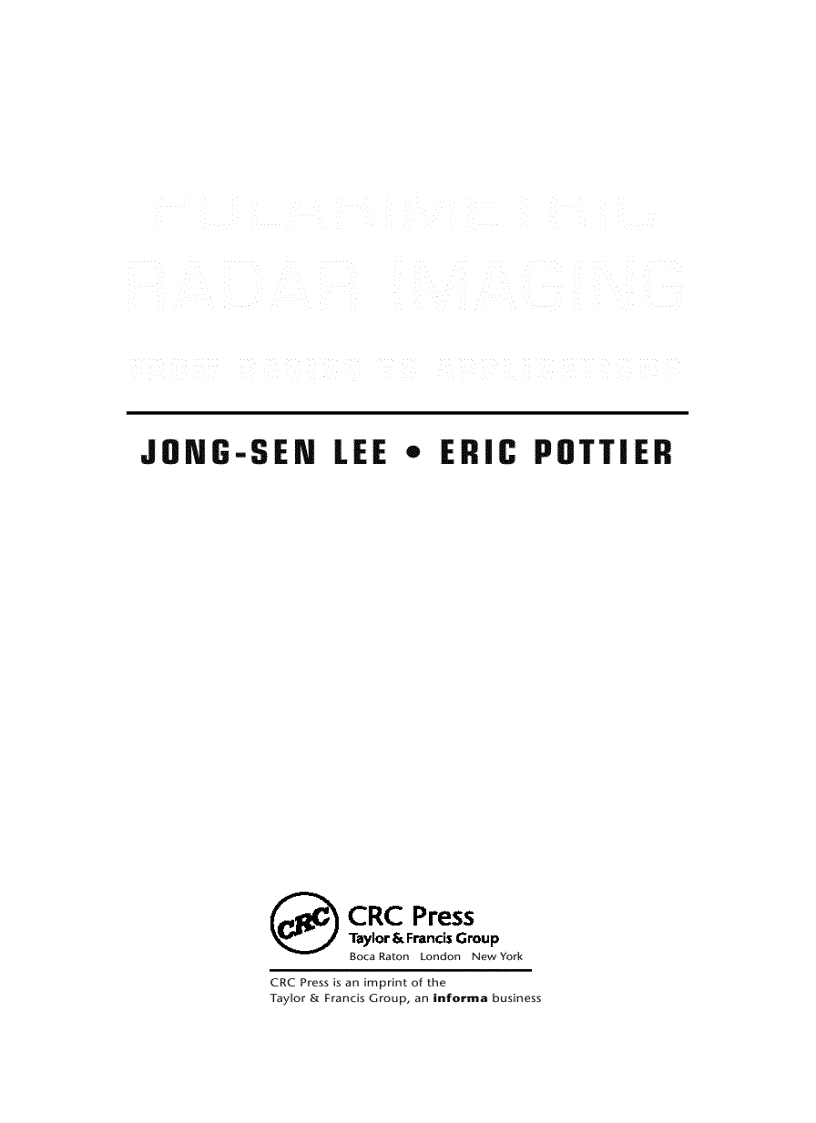 image for page Polarimetric Radar Imaging From Basics to Applications Optical Science and Engineering