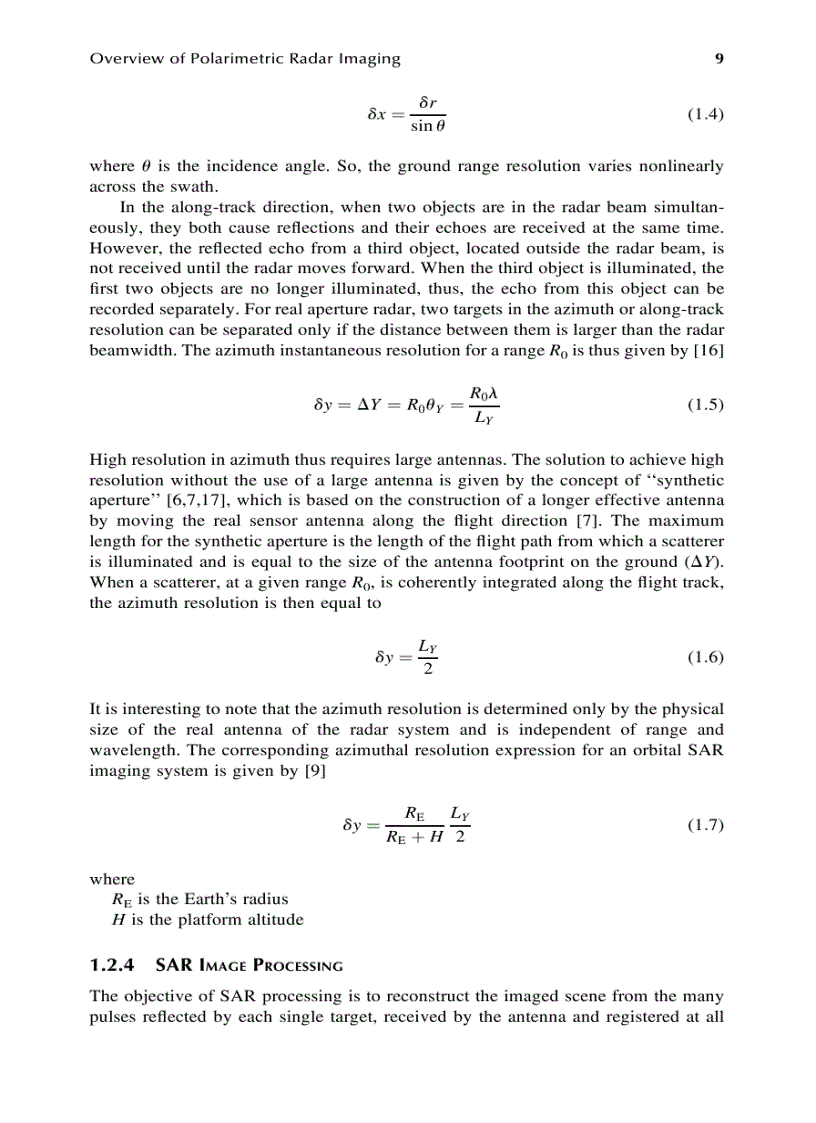image for page Polarimetric Radar Imaging From Basics to Applications Optical Science and Engineering