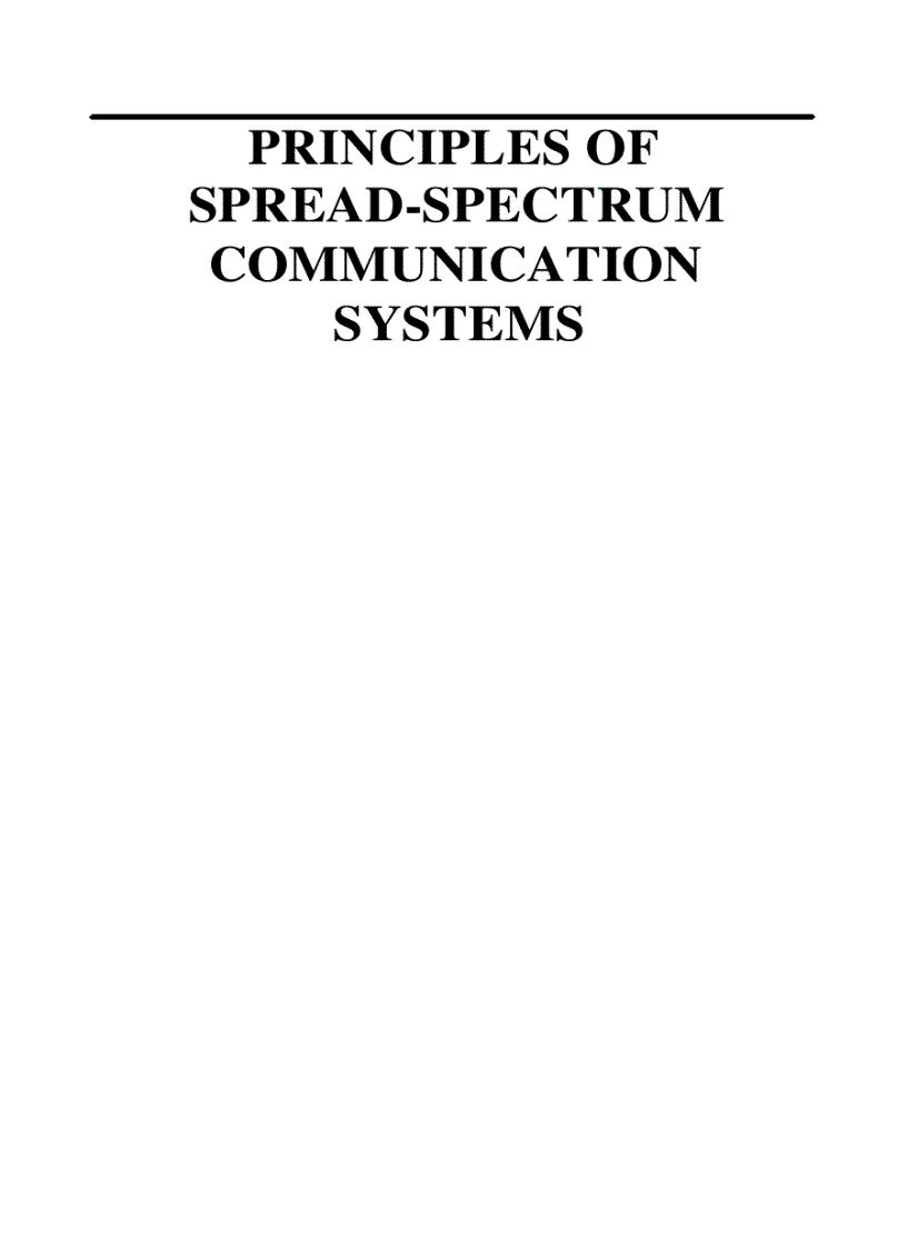 image for page Principles of Spread Spectrum Communication Systems