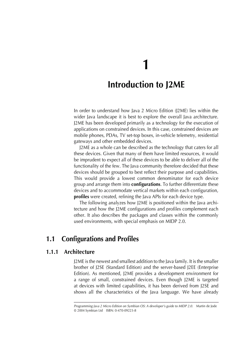 image for page Programming Java 2 Micro Edition for Symbian OS