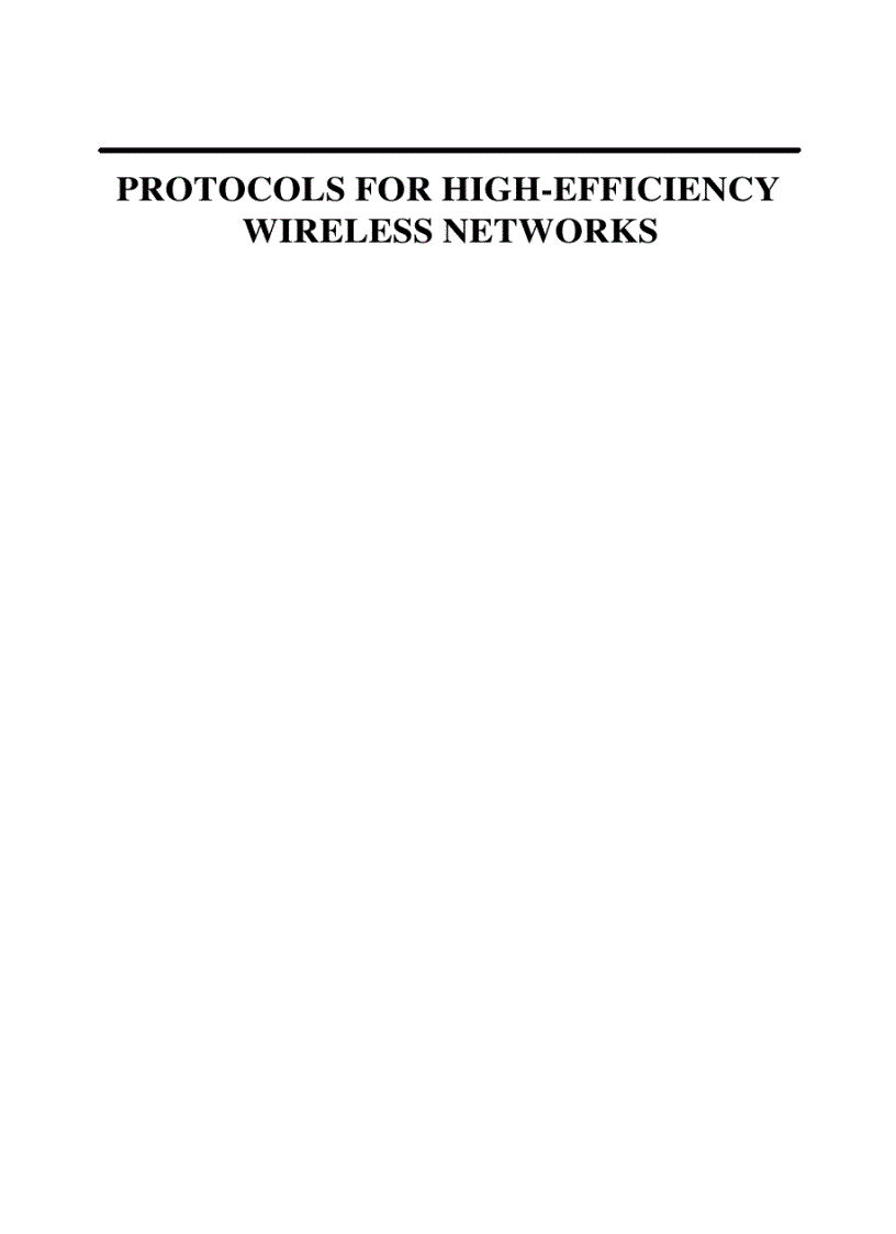 image for page Protocols For High Efficiency Wireless Networks