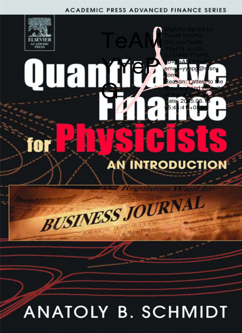 Quantitative Finance for Physicists An Introduction