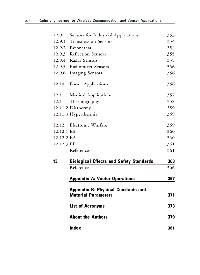 image for page Radio Engineering for Wireless Communication and Sensor Applications