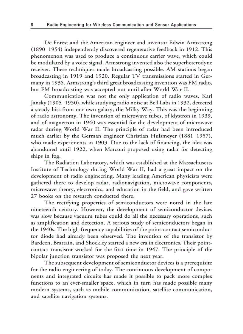 image for page Radio Engineering for Wireless Communication and Sensor Applications