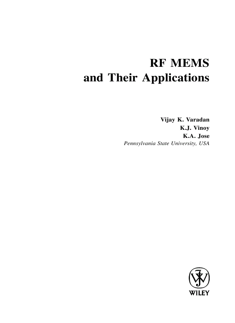 image for page RF MEMS and Their Applications
