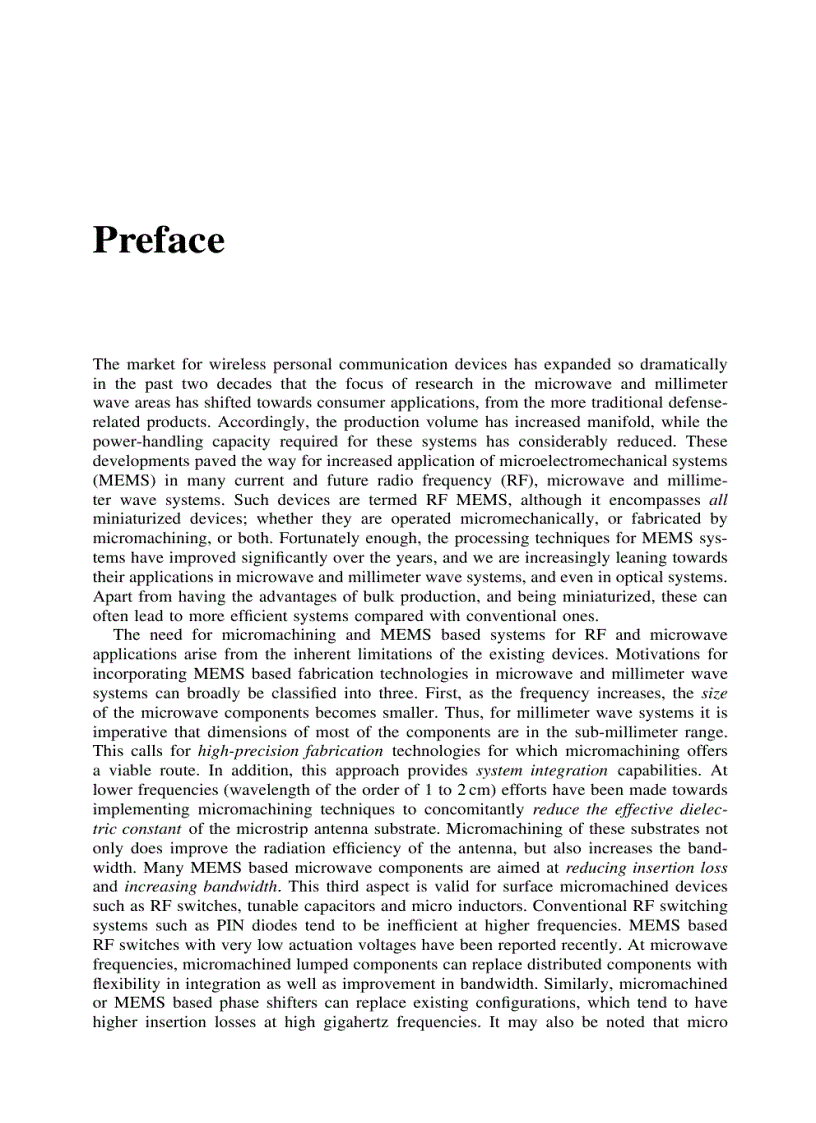 image for page RF MEMS and Their Applications