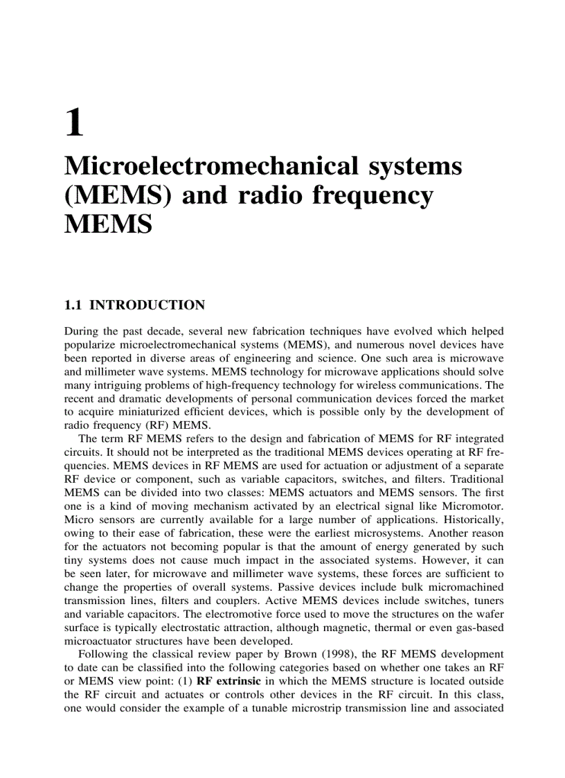image for page RF MEMS and Their Applications