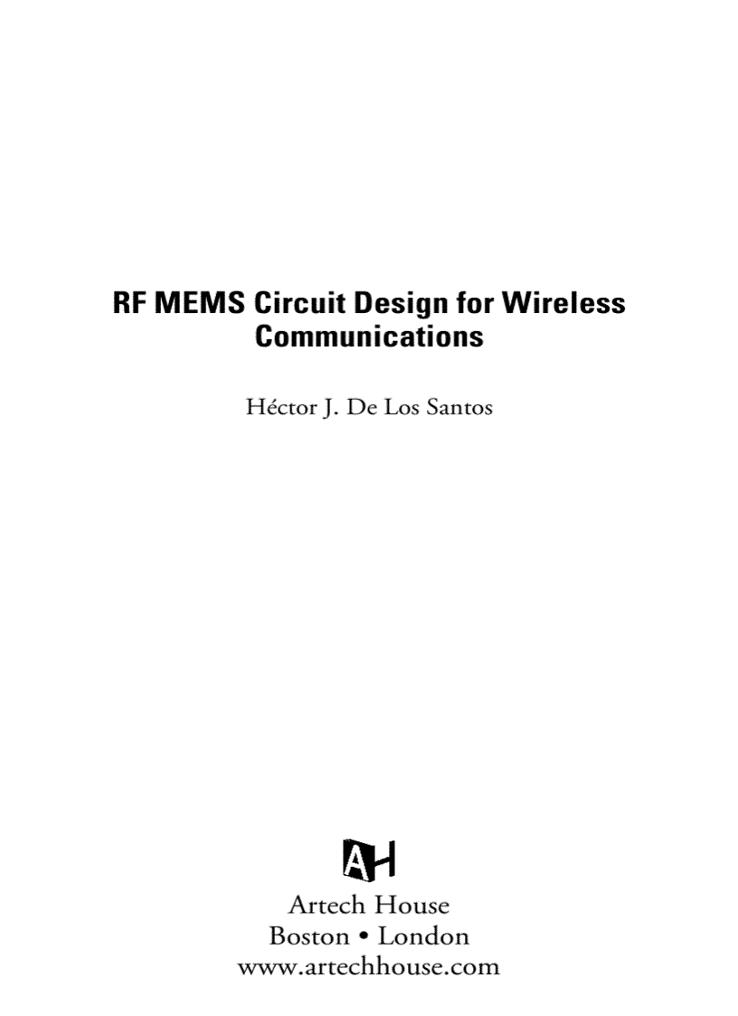 image for page RF MEMS Circuit Design for Wireless Communications