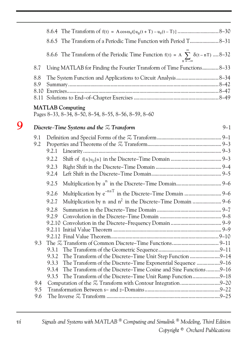 image for page Signals and Systems with MATLAB Computing and Simulink Modeling 3rd Ed