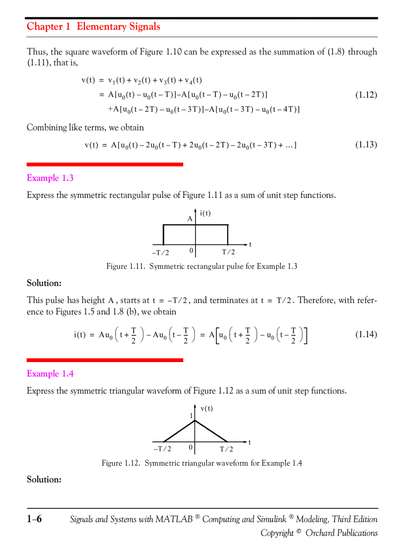 image for page Signals and Systems with MATLAB Computing and Simulink Modeling 3rd Ed