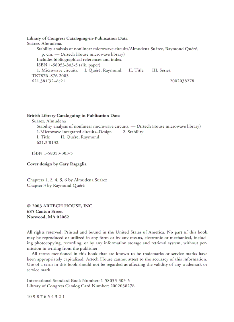 image for page Stability Analysis of Nonlinear Microwave Circuits