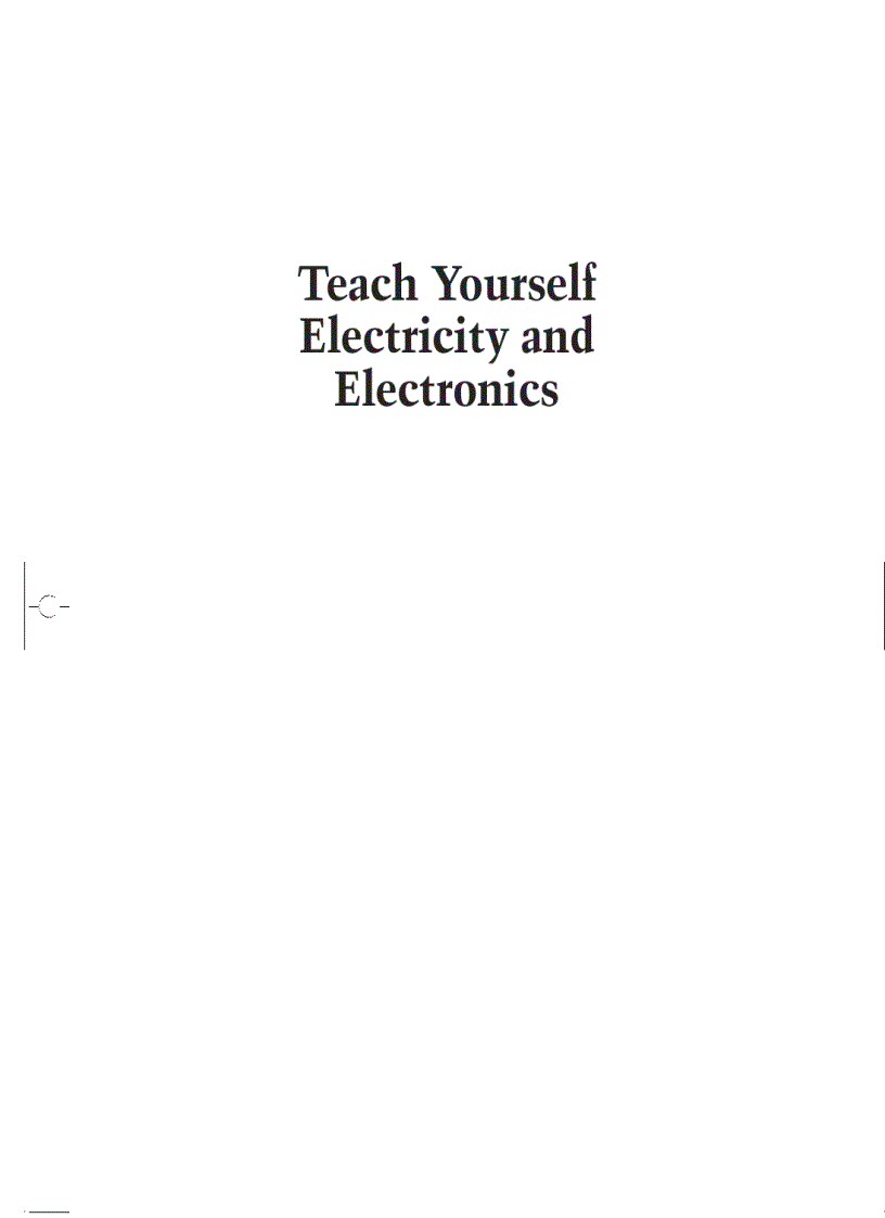 Teach Yourself Electricity And Electronics