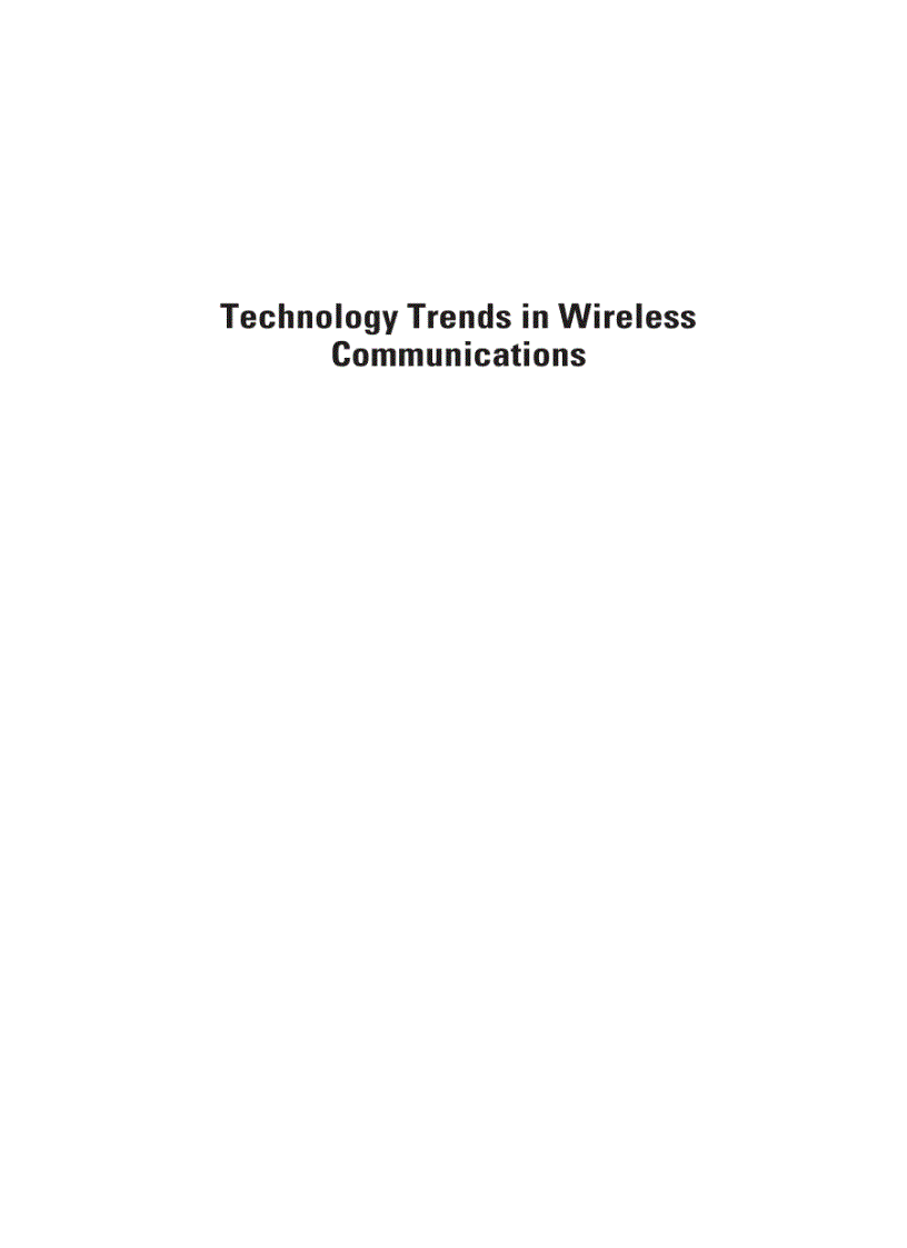 Technology Trends in Wireless Communications