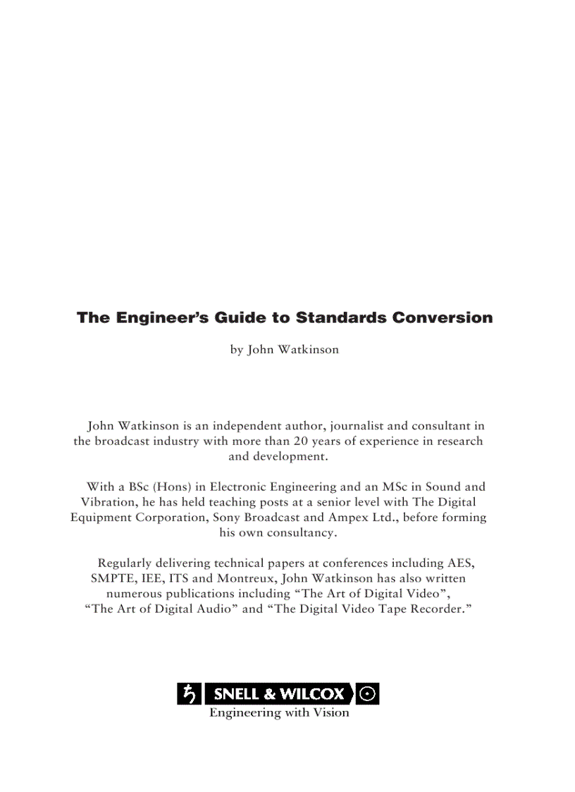 The Engineer s Guide to Standards Conversion