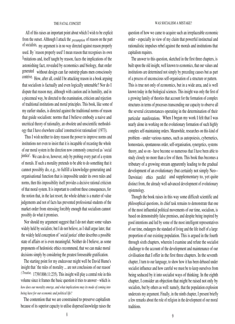 image for page The Fatal Conceit The Errors of Socialism