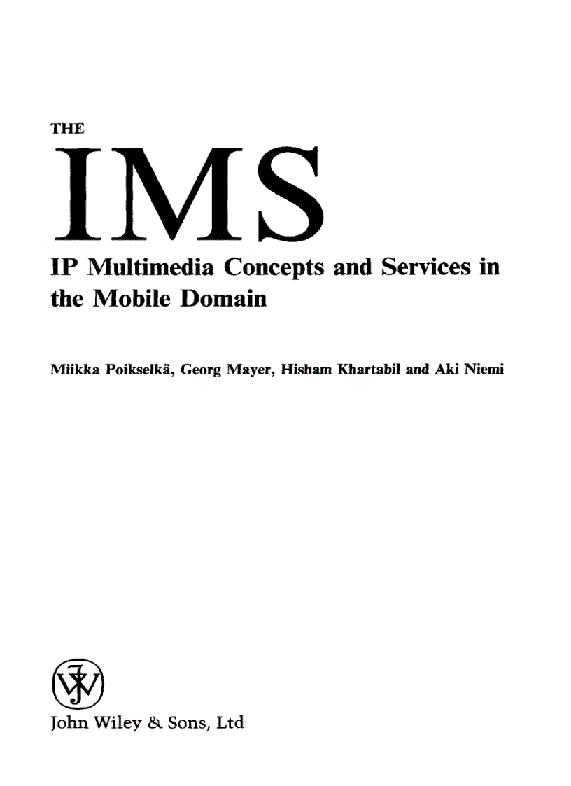 image for page The IMS IP Multimedia Concepts and Services 2nd Edition