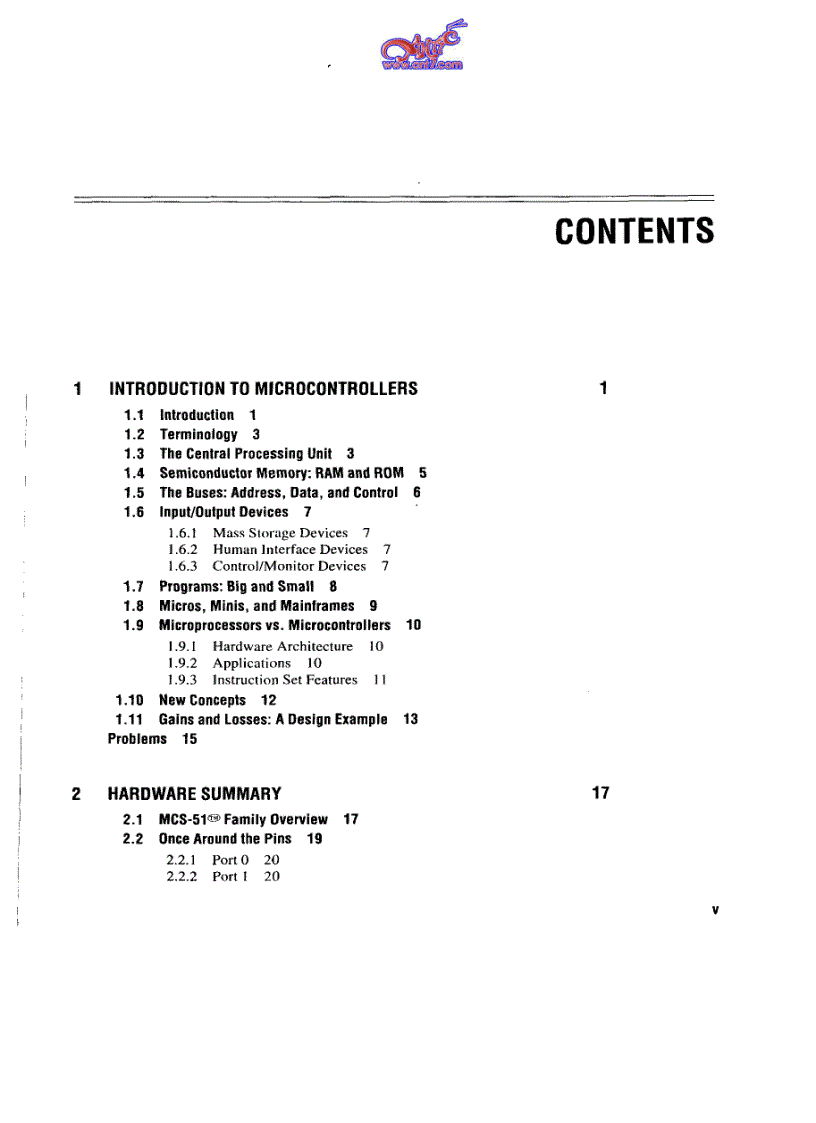 image for page The Microcontroler 8051