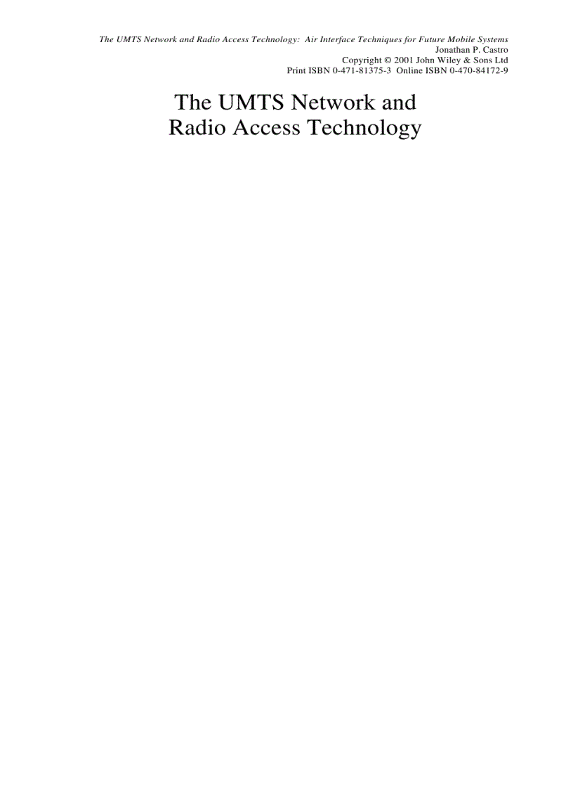 image for page The UMTS Network and Radio Access Technology Air Interface Techniques for Future Mobile Systems