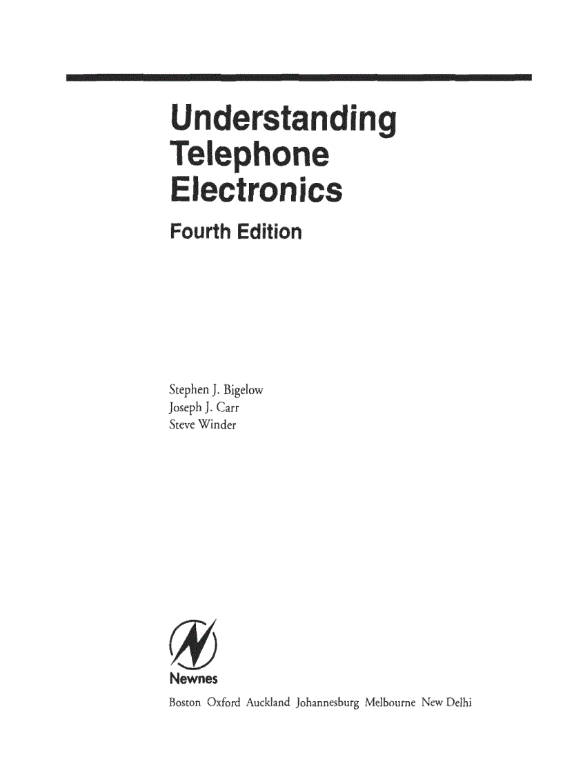 Understanding Telephone Electronics Fourth Edition