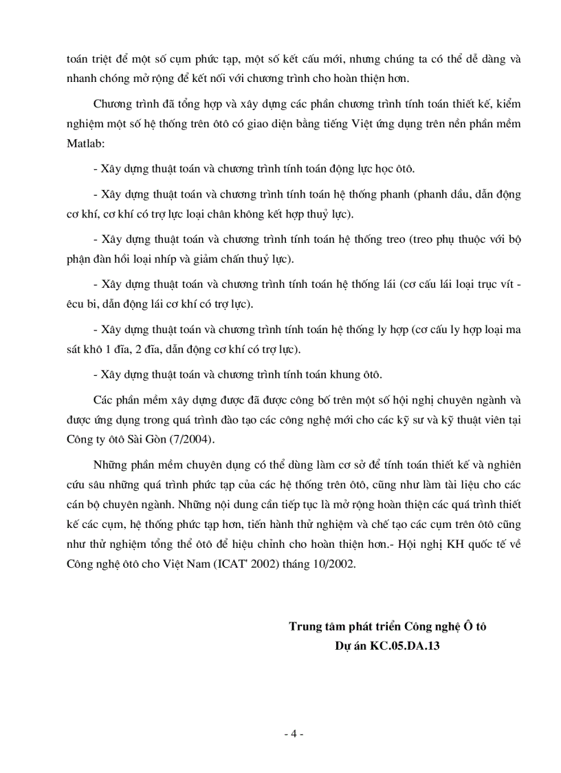 image for page Xây dựng phần mềm chuyên dụng sử dụng trong thiết kế ôtô