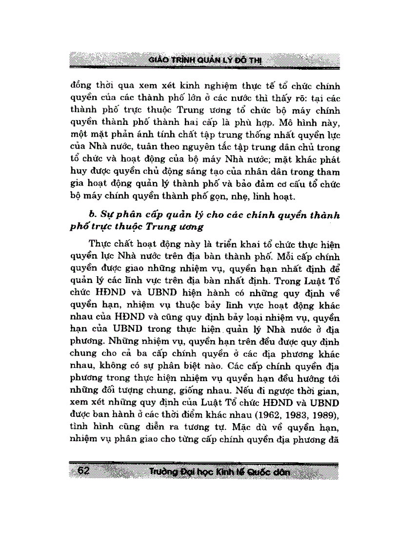 image for page Giáo trình quản lý đô thị