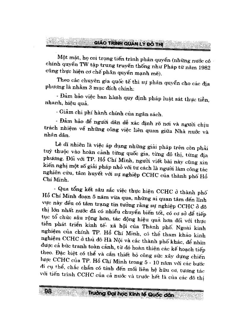 image for page Giáo trình quản lý đô thị