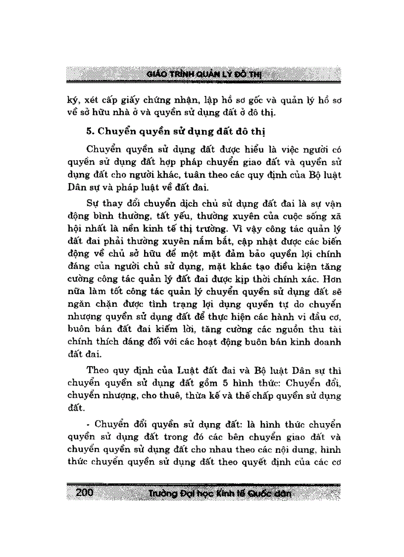 image for page Giáo trình quản lý đô thị