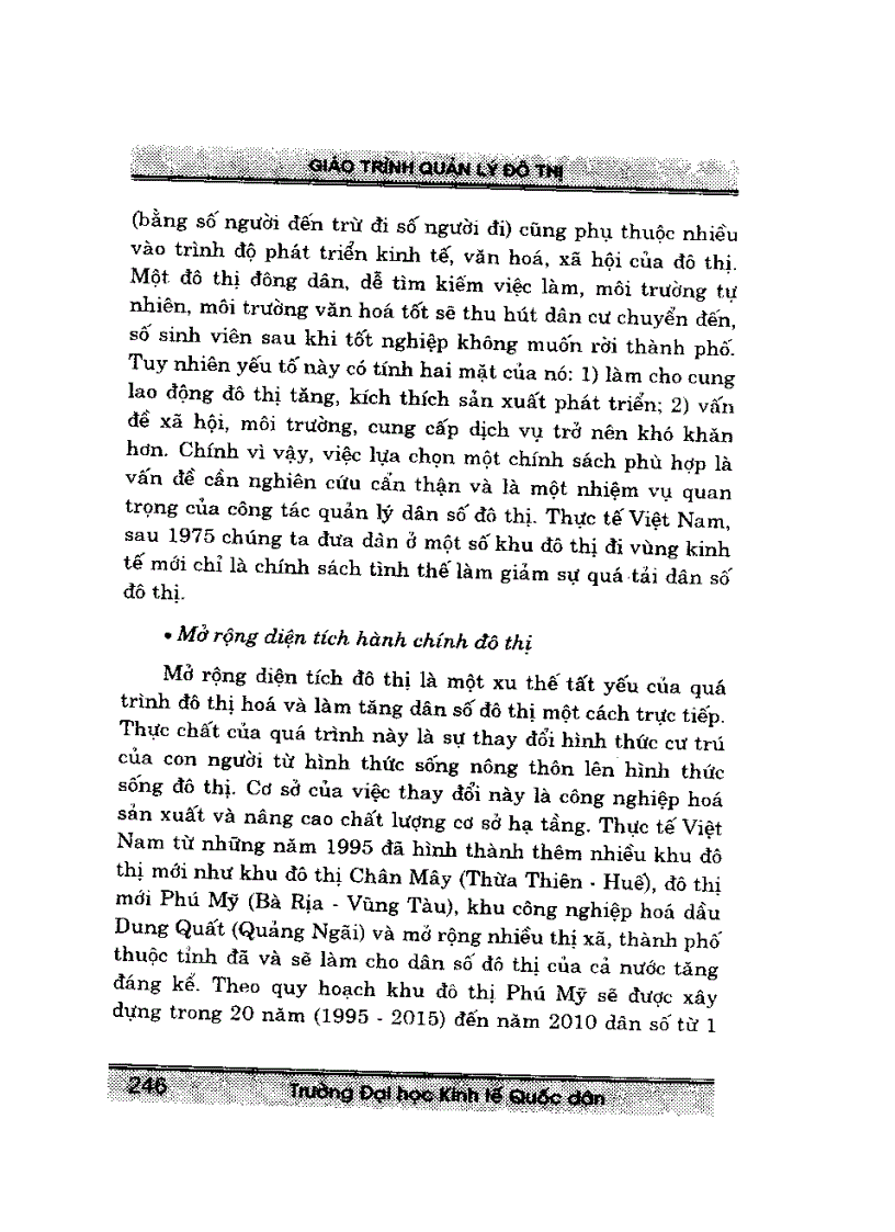 image for page Giáo trình quản lý đô thị