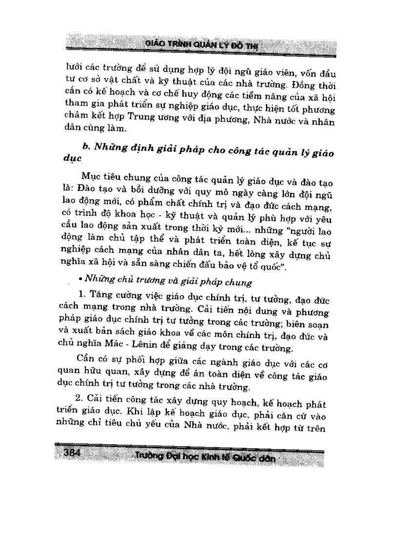 image for page Giáo trình quản lý đô thị