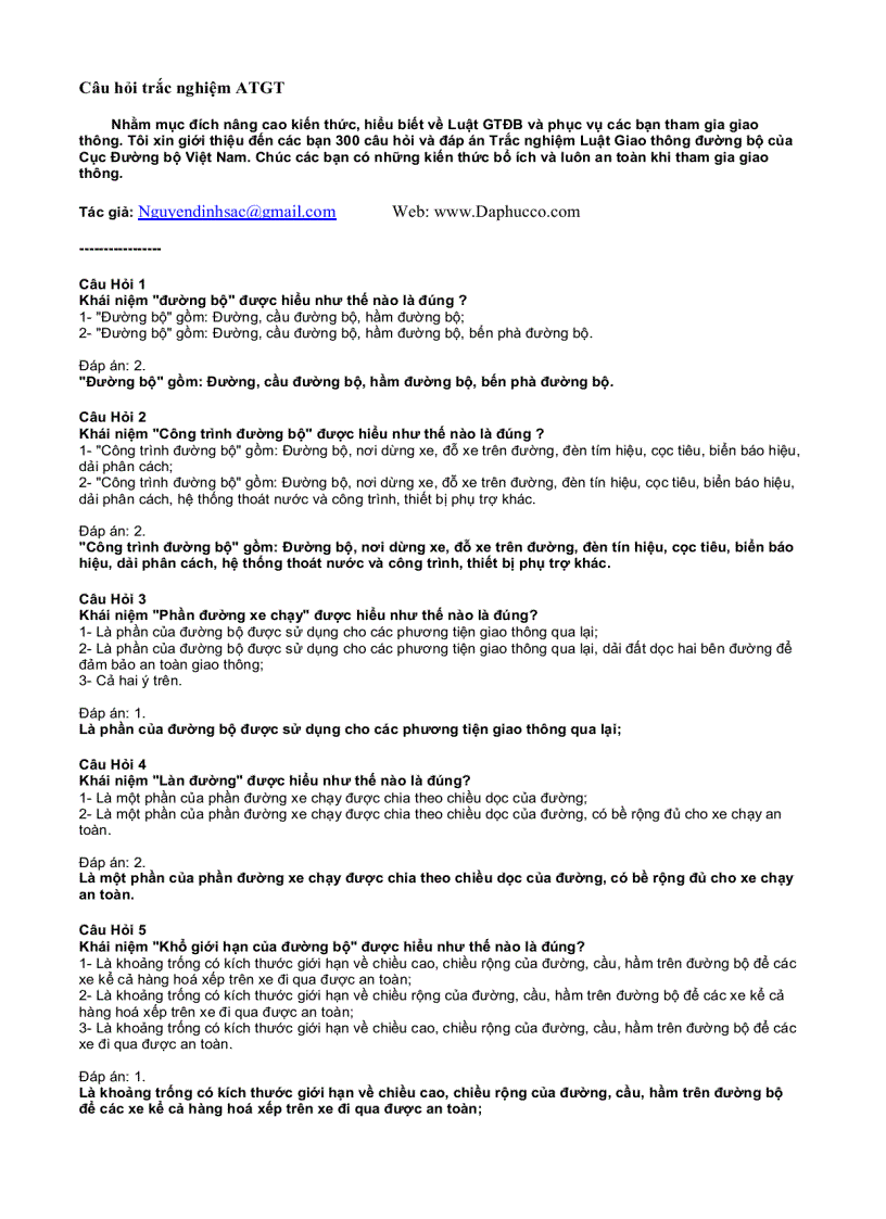 image for page 300 Câu hỏi và đáp án Trắc nghiệm Luật giao thông đường bộ