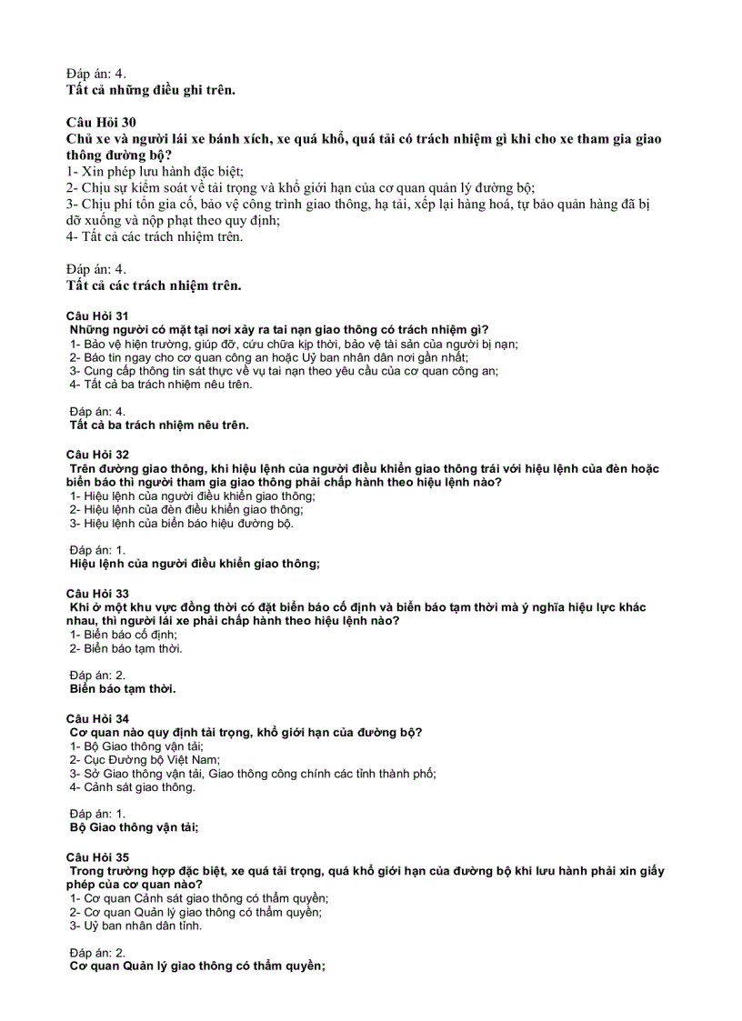 image for page 300 Câu hỏi và đáp án Trắc nghiệm Luật giao thông đường bộ