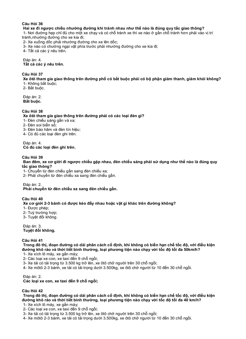 image for page 300 Câu hỏi và đáp án Trắc nghiệm Luật giao thông đường bộ
