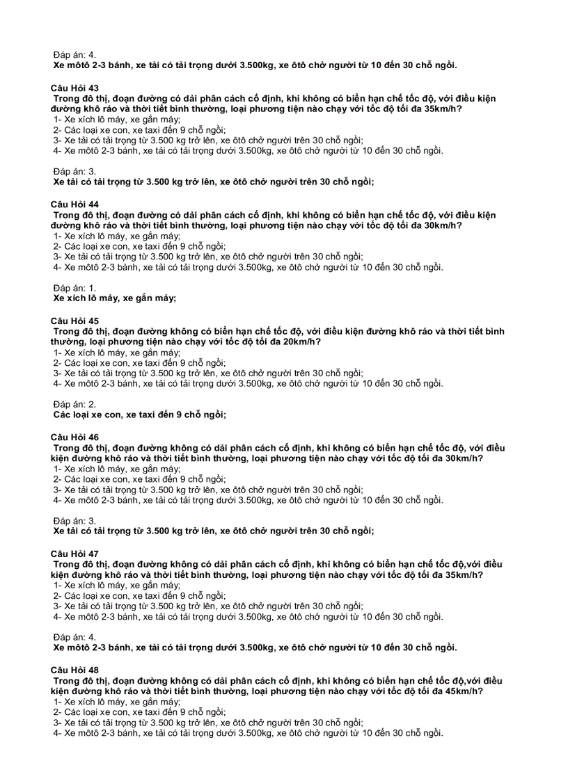 image for page 300 Câu hỏi và đáp án Trắc nghiệm Luật giao thông đường bộ