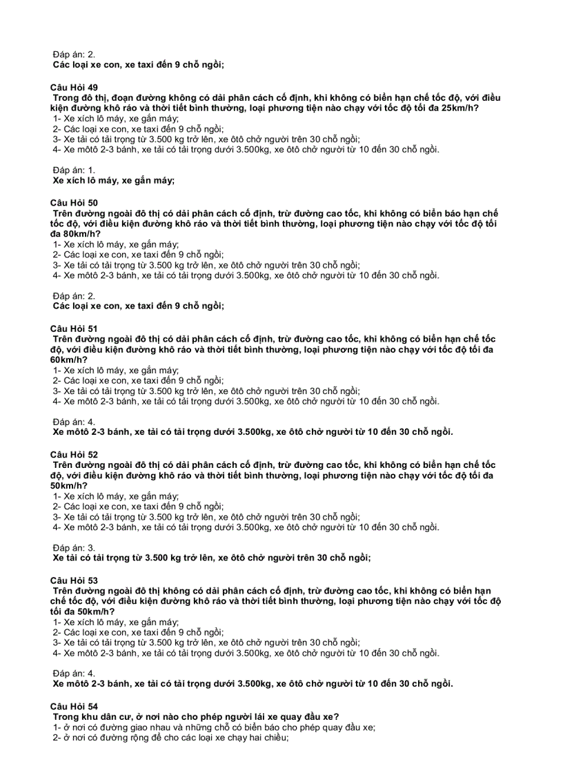 image for page 300 Câu hỏi và đáp án Trắc nghiệm Luật giao thông đường bộ