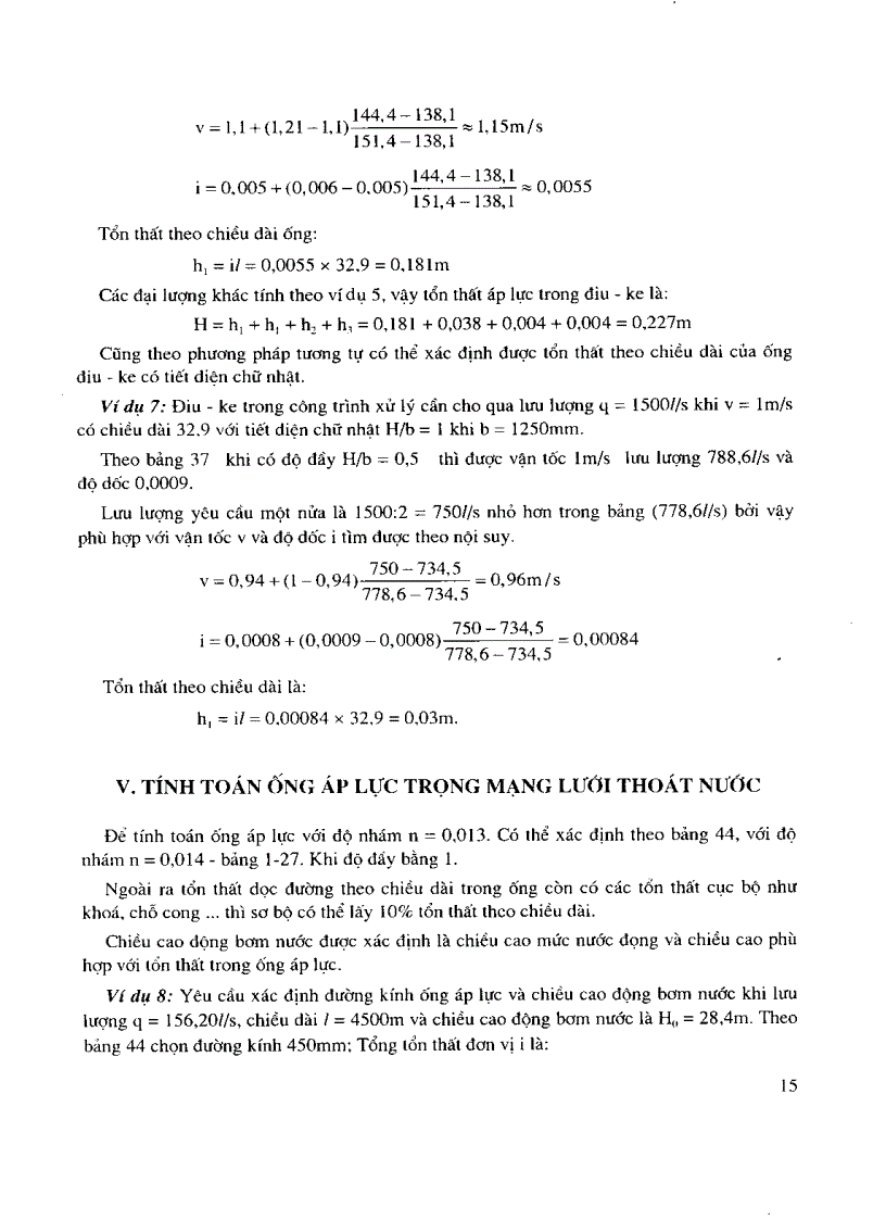 image for page Các bảng tính toán thủy lực cống và mương thoát nước