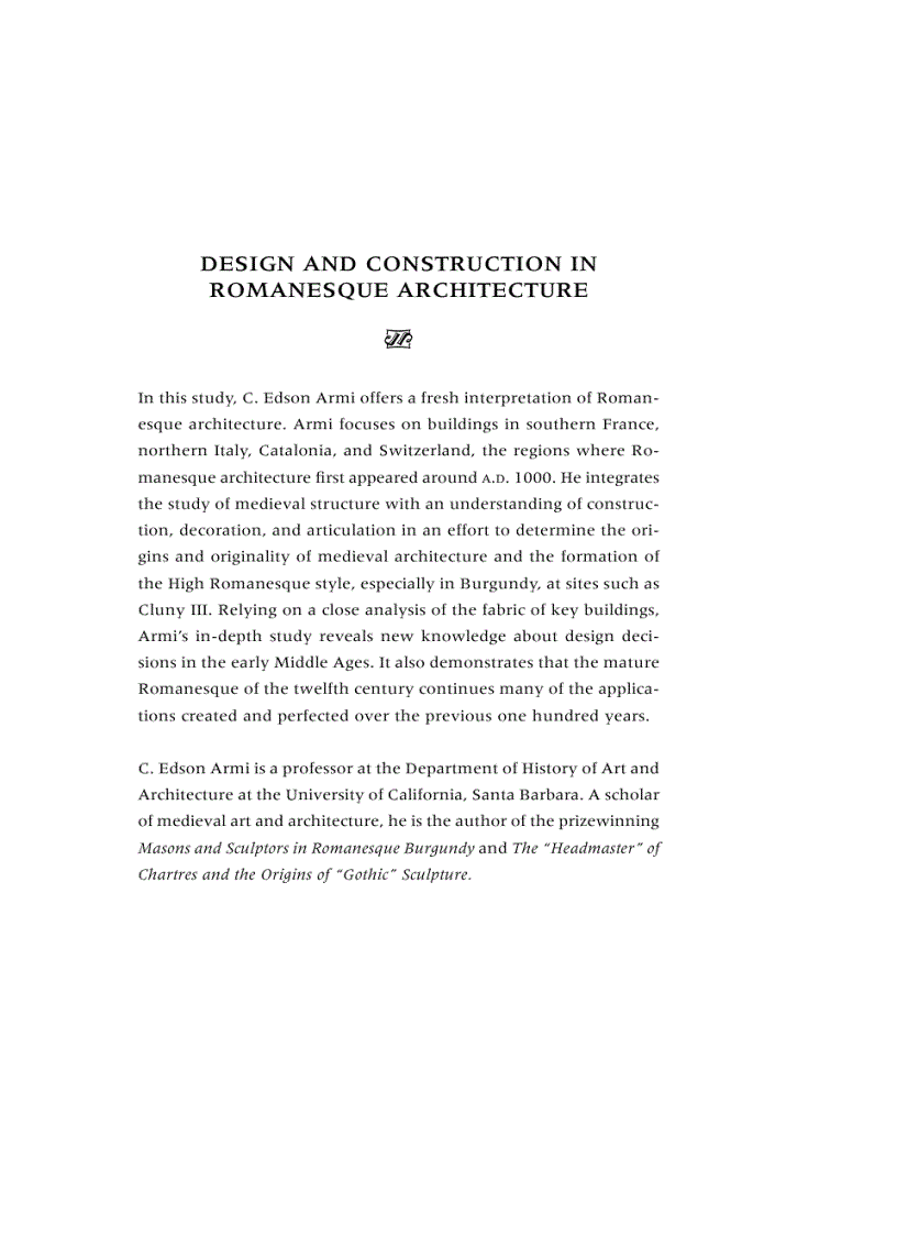 image for page Design and Construction in Romanesque Architecture