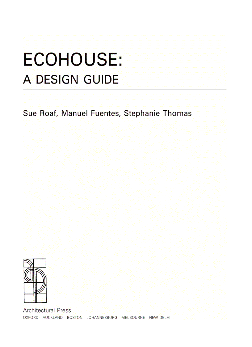 Ecohouse A Design Guide