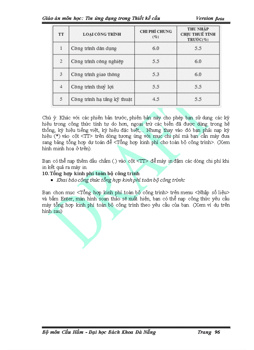 image for page Giáo án môn học Tin học ứng dụng trong thiết kế cầu