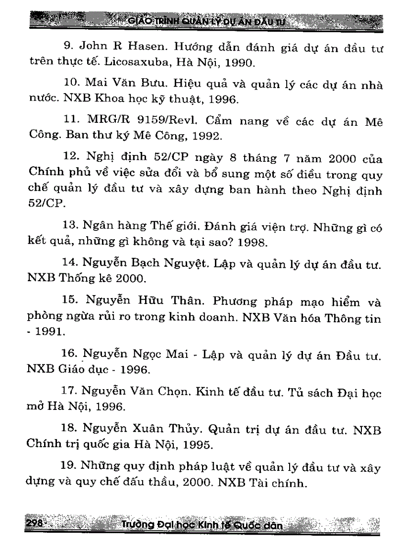 image for page Giáo trình quản lý dự án đầu tư Quyển 2