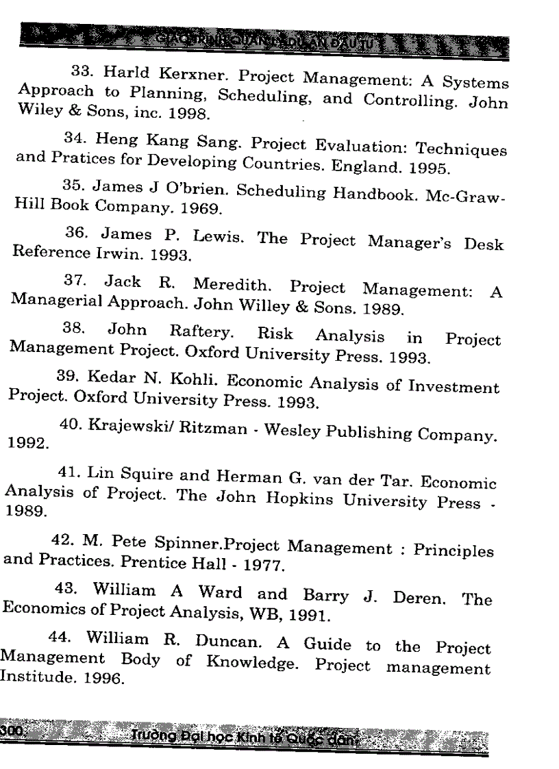 image for page Giáo trình quản lý dự án đầu tư Quyển 2