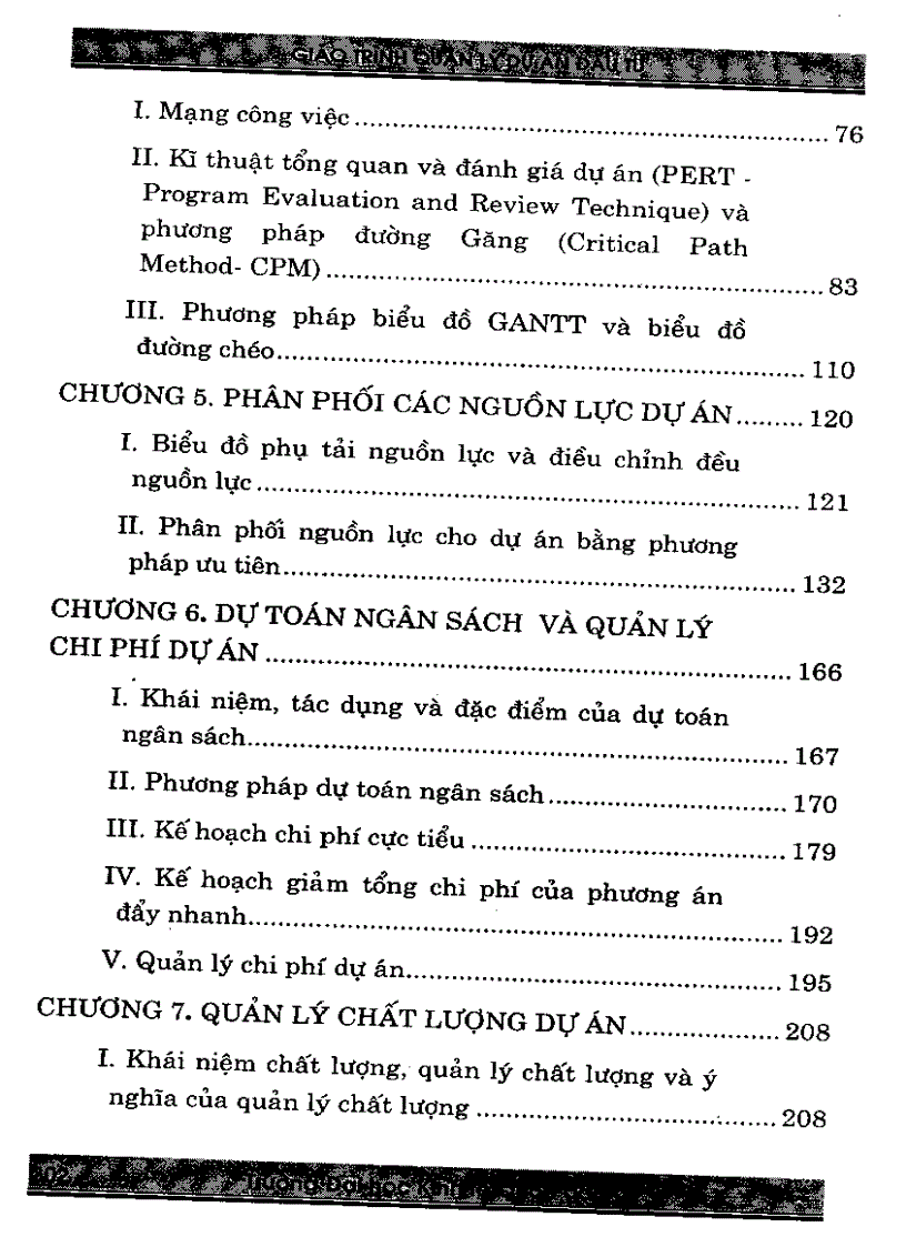 image for page Giáo trình quản lý dự án đầu tư Quyển 2