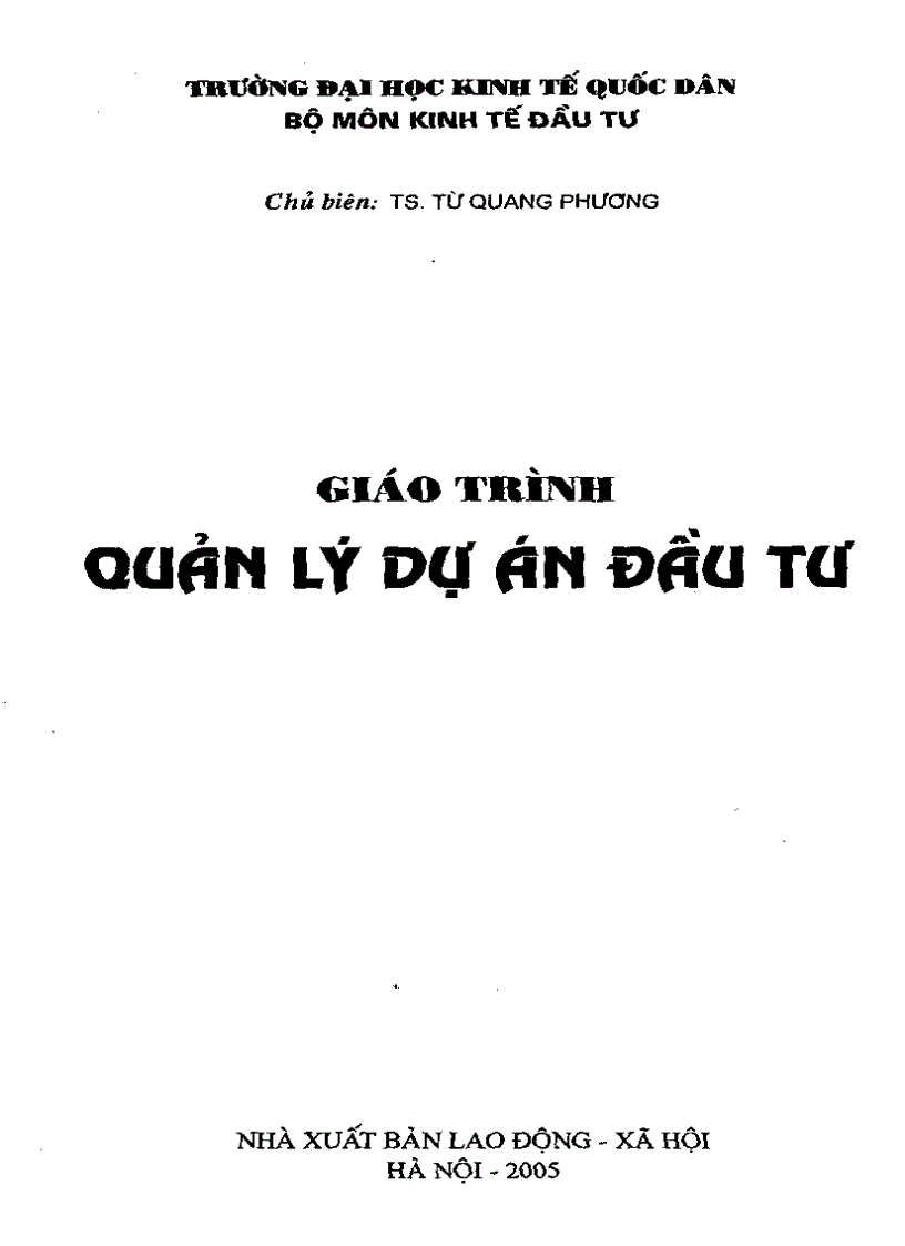 image for page Giáo trình quản lý dự án đầu tư