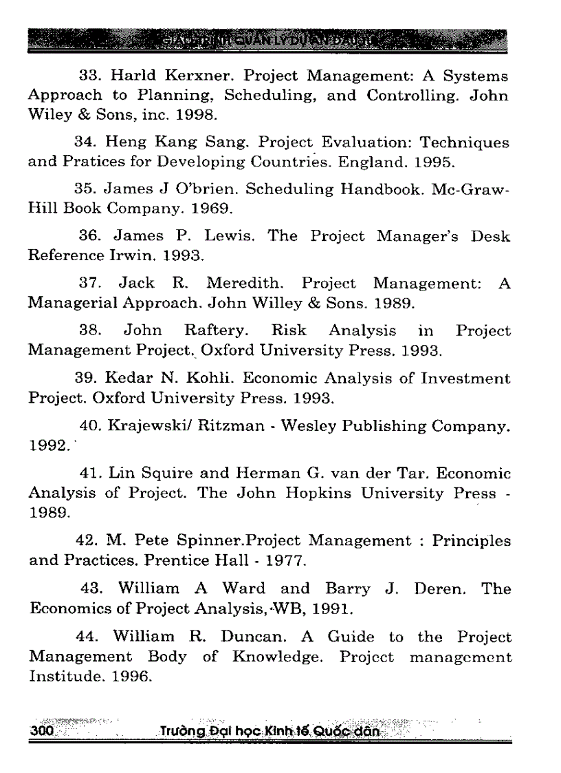 image for page Giáo trình quản lý dự án đầu tư