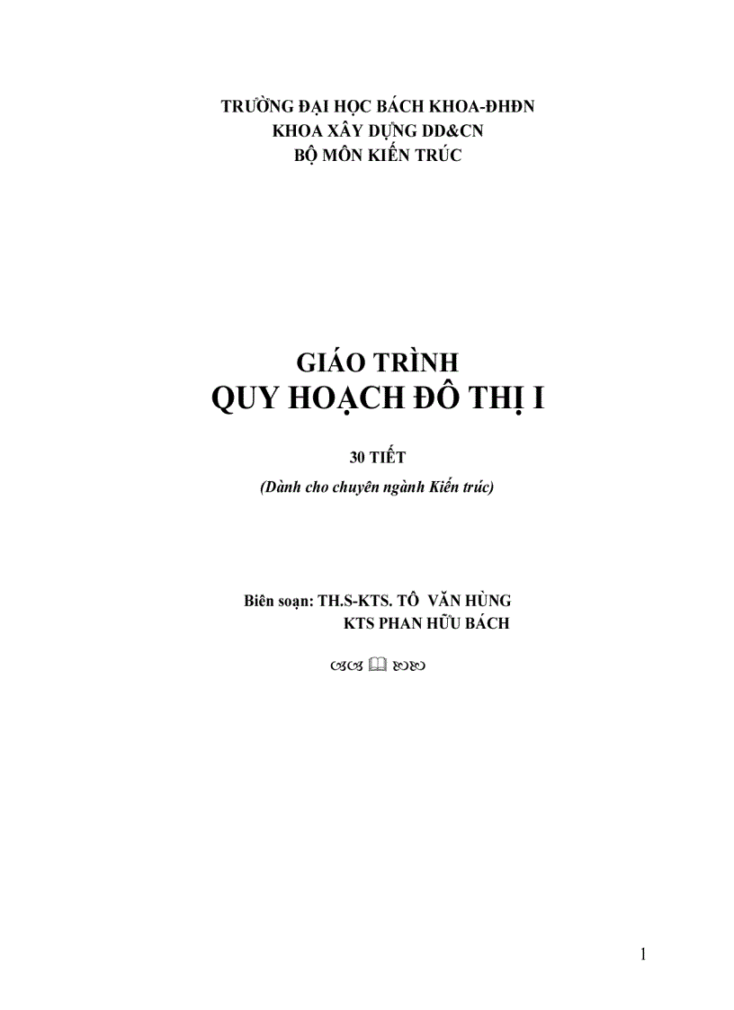 image for page Giáo Trình Quy Hoạch Đô Thị phần I