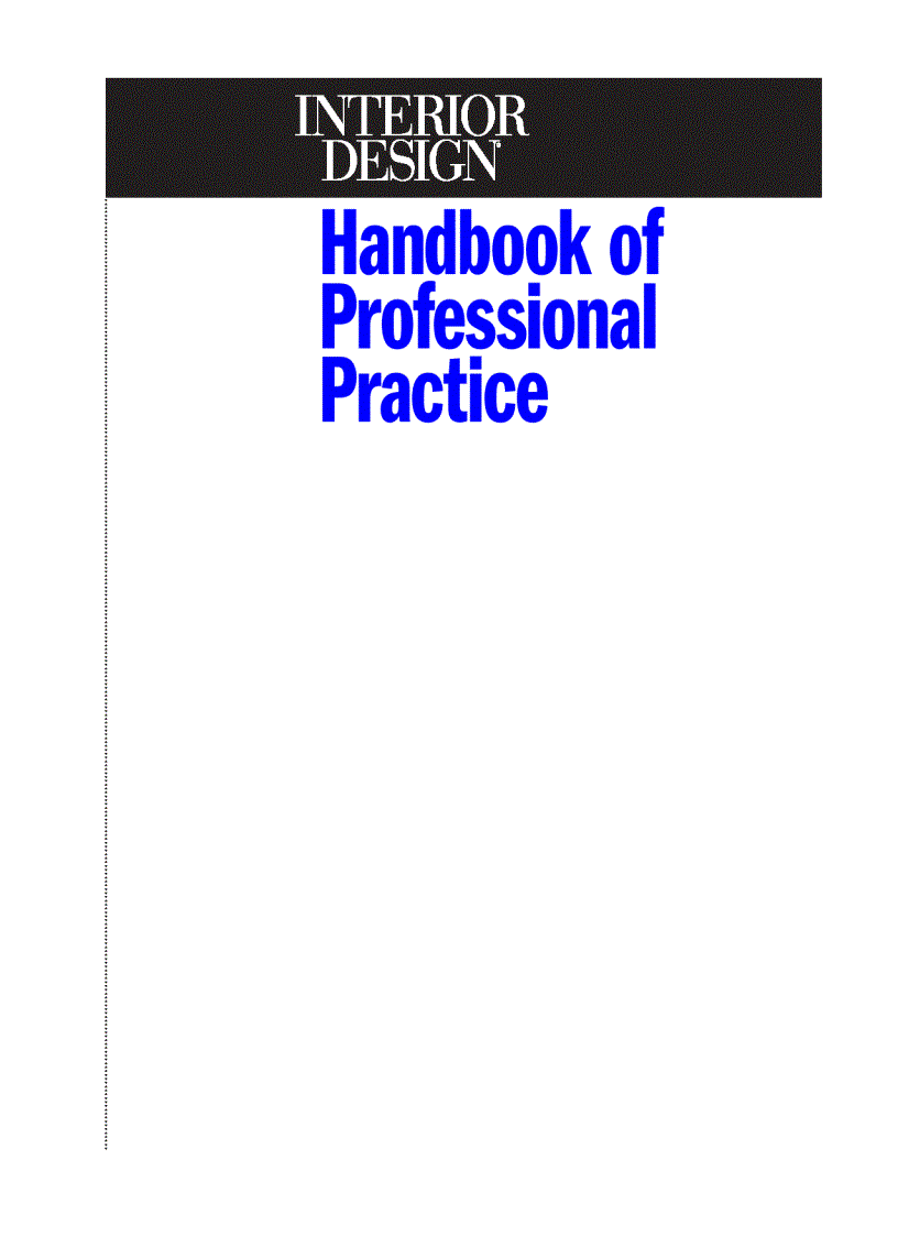 Interior Design Handbook of Professional Practice